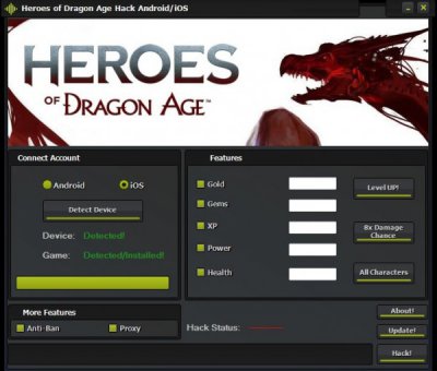 ВЗЛОМ Heroes of Dragon Age. Чит на золото и кристаллы (update v0.2).
