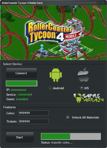 ВЗЛОМ RollerCoaster Tycoon 4. ЧИТ на монеты, билеты, ресурсы.